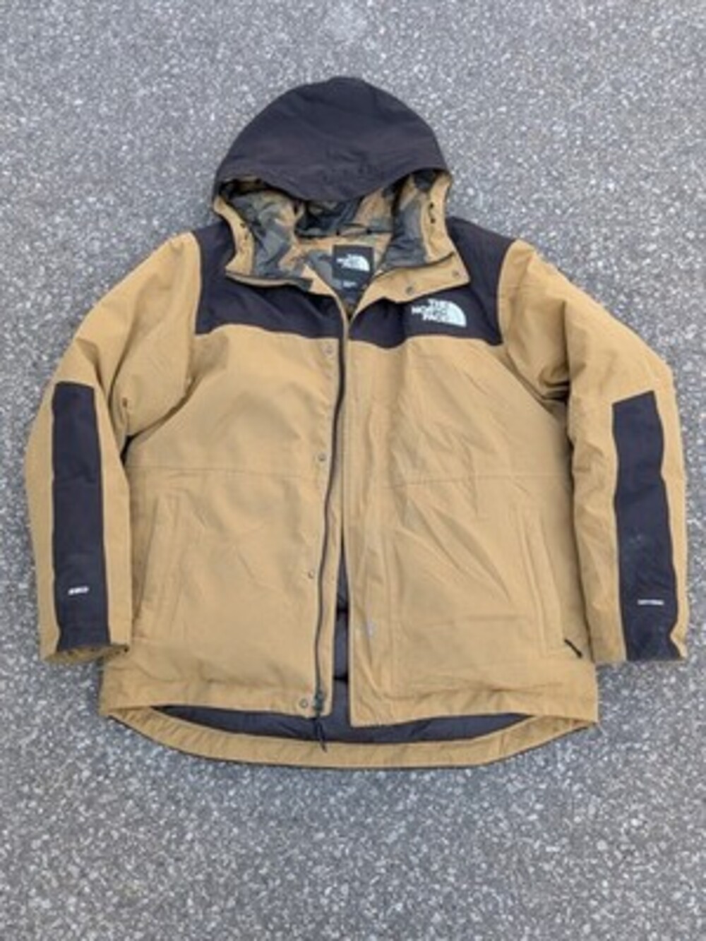 The North Face Balham 550 Down Jacket Men's L Khaki Black DryVent Camo Military